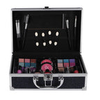 Casuelle - Casuelle aluminium make-up koffer donkerblauw/glitter