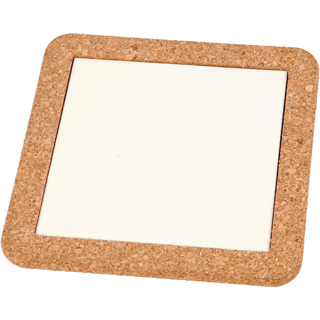 Creativ Company - Creativ Company Https://www.cchobby.nl/onderzetter-met-lijst-van-kurk-afm-15-5x15-5x1-cm-wit-2-stuk-1-doos