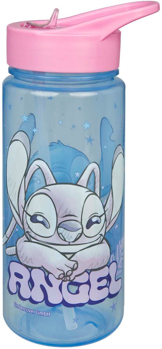 Van der meulen undercover drinkfles stitch - 500ml roze blauw bpa vrij.