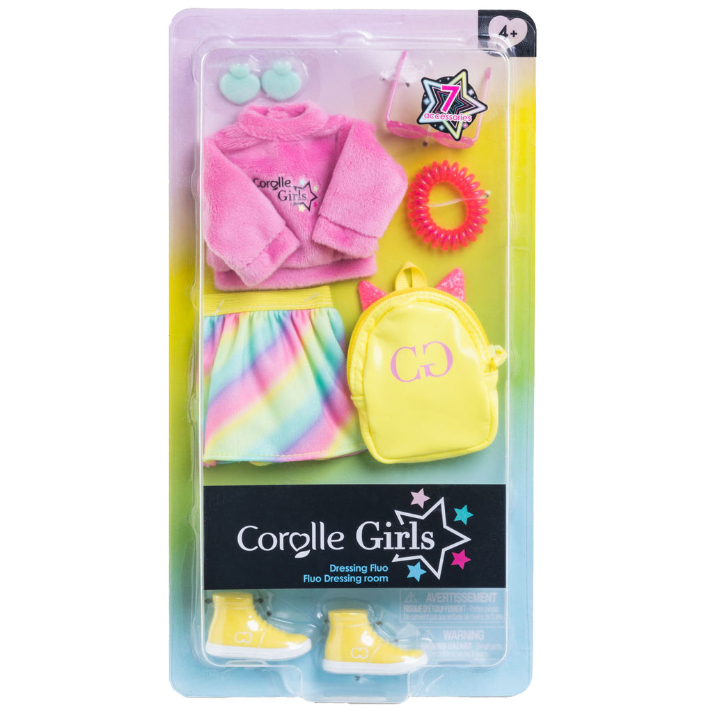 Corolle - girls - poppenkleertjes fluo set dressing room