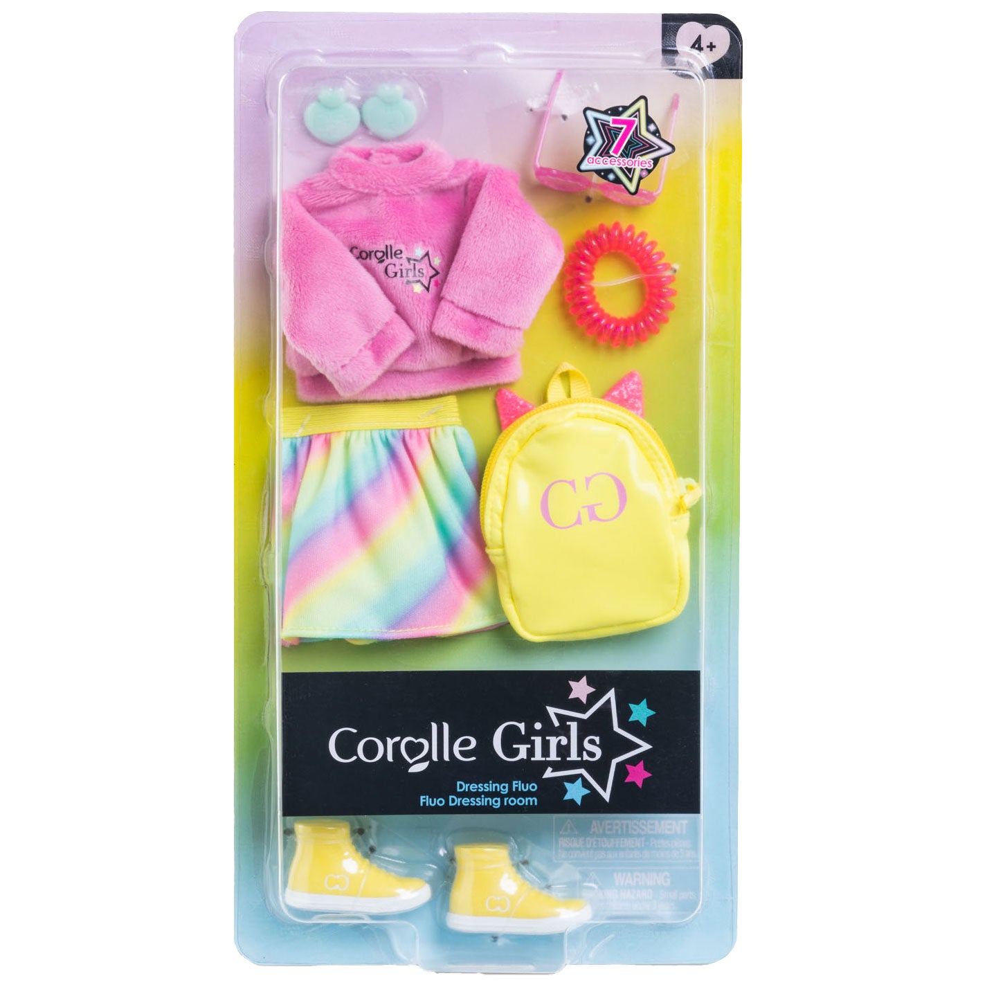 Corolle - girls - poppenkleertjes fluo set dressing room