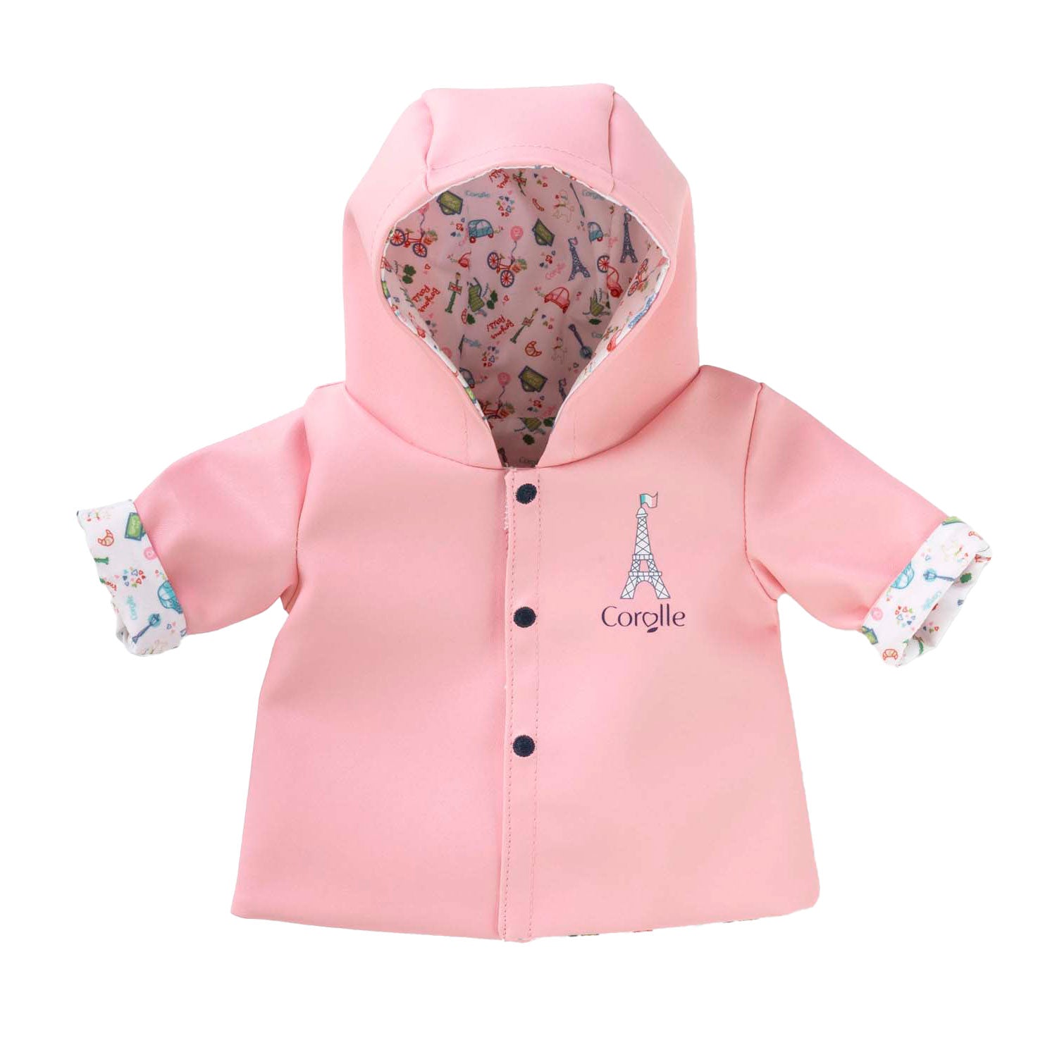 Corolle omkeerbare regenjas voor babypop, 30cm