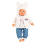 Corolle winterset babypop kleding wit 30cm - poppenoutfit.
