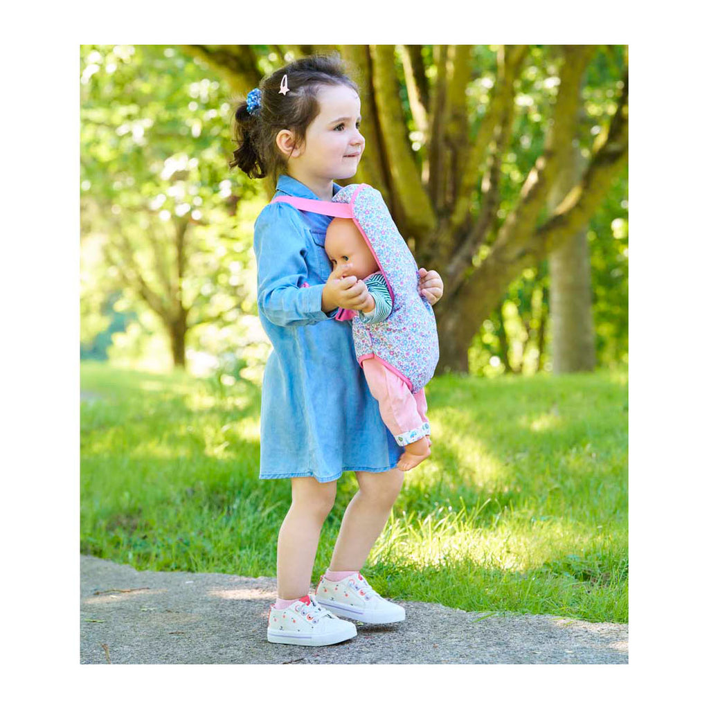 Corolle babypop draagdoek bloemen roze - poppenaccessoire 36-42cm.