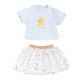 Corolle topje en rok set voor poppen van 36cm - ivoor goud