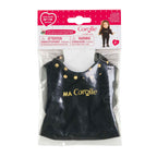 Corolle zwart en goud t-shirt voor poppen, 36cm