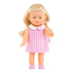 Corolle - babypop mini corolline rosy met roze geruite jurk pop.