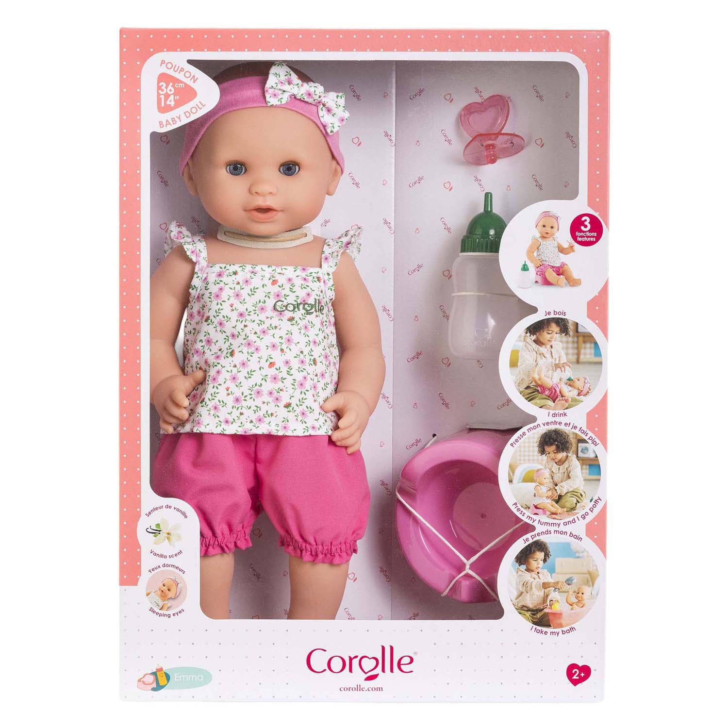 Corolle - mon grande poupon drink- en plaspop emma - 36cm