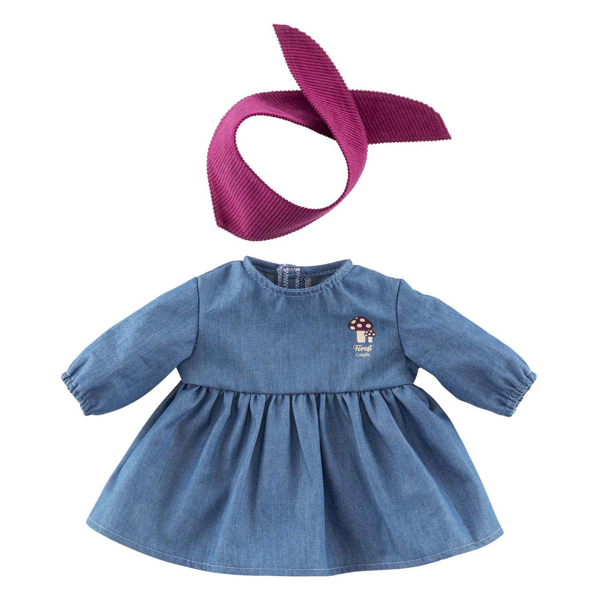 Corolle - jeans jurk met sjaal kleine ontdekker - 30cm