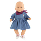 Corolle poppen jeansjurk met sjaal kleine ontdekker - 36cm