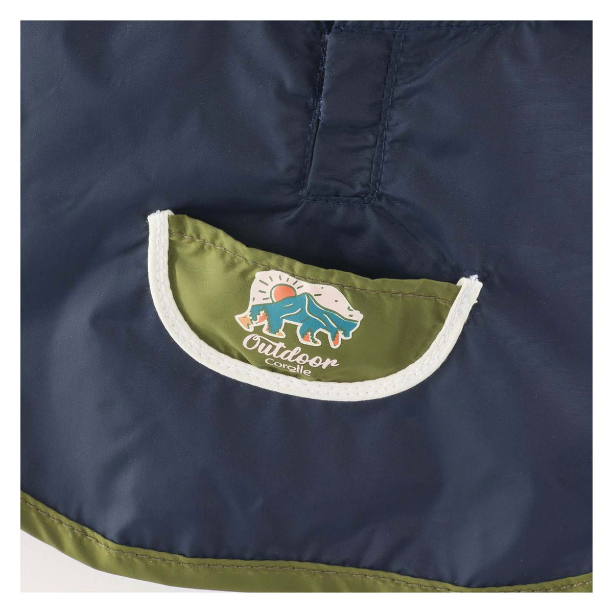 Corolle - regenponcho poppenkostuum 36cm met capuchon en berenoortjes.