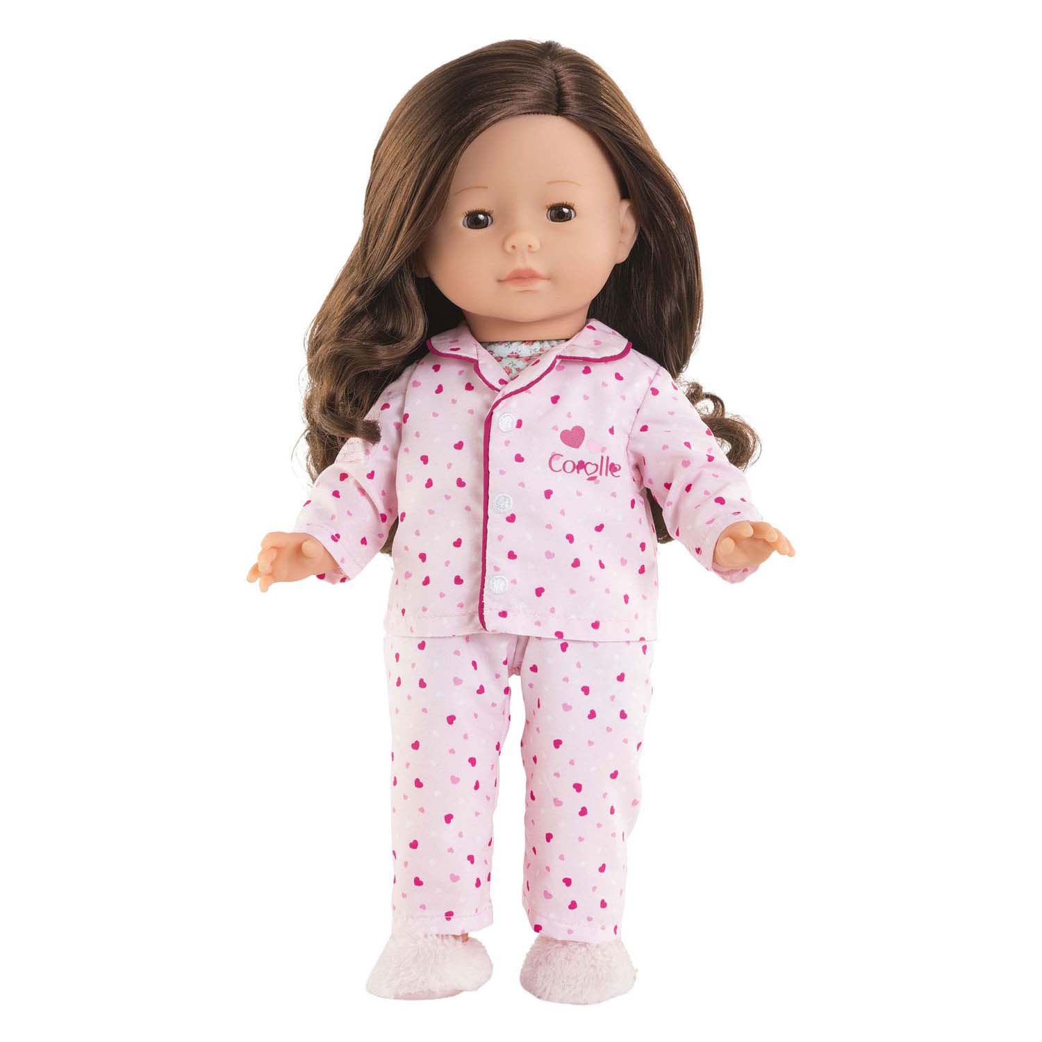 Corolle poppenpyjama en slofjes - hartjes - 36cm poppenkleding.