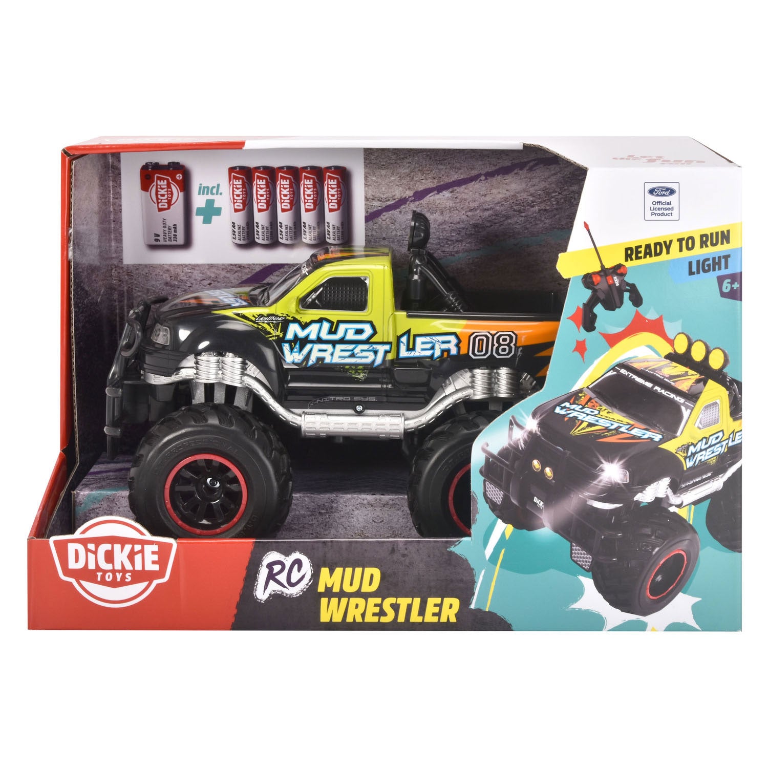 Dickie rc bestuurbare auto mud wrestler ford f150 rtr
