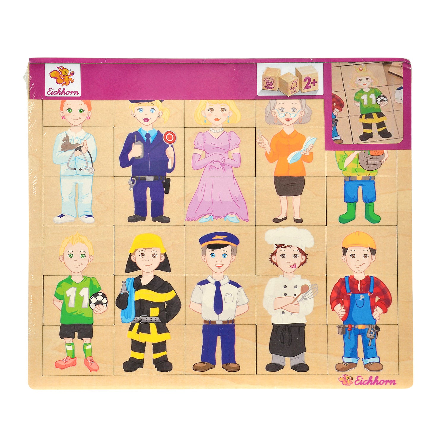 Eichhorn houten puzzel - beroepen, 30st.