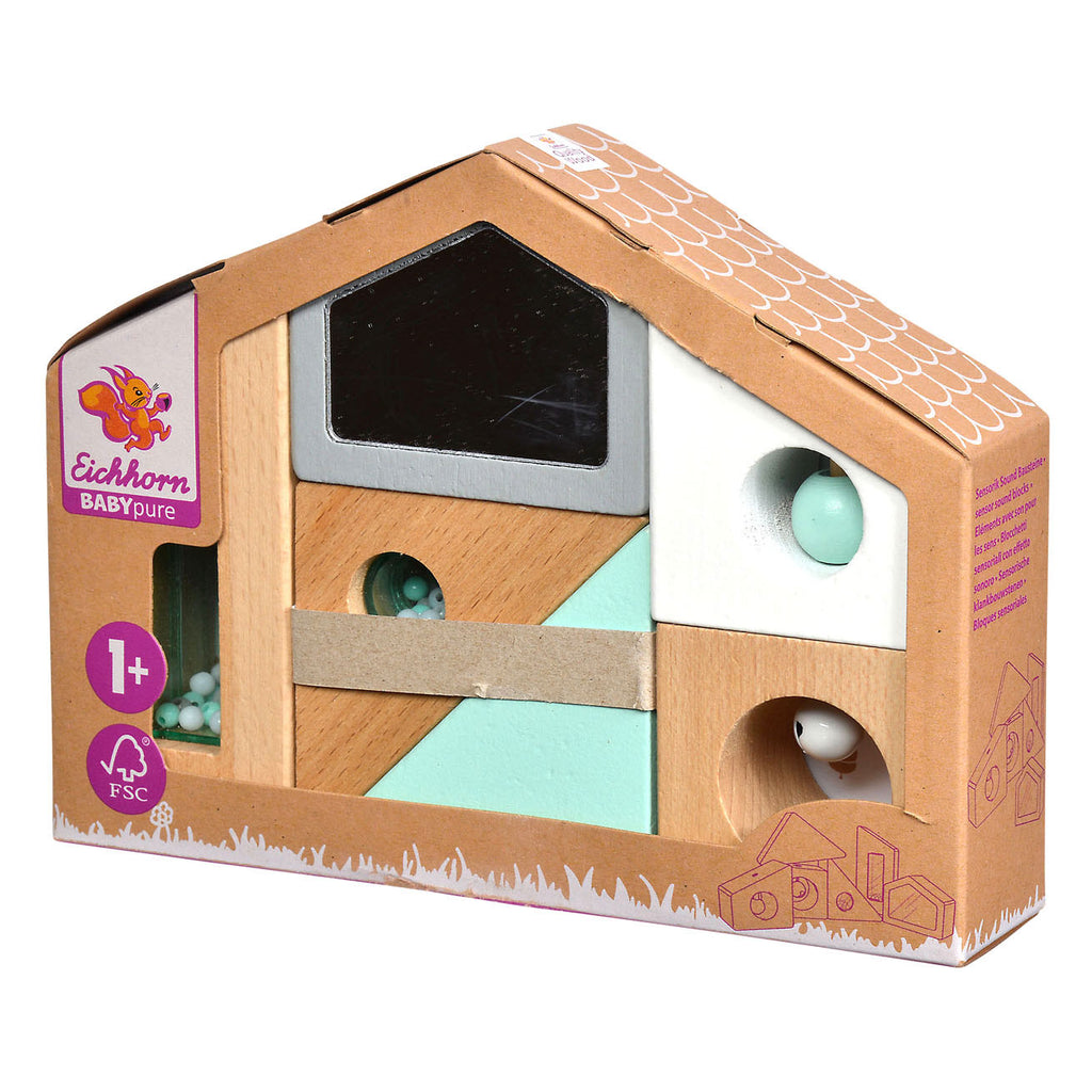 Eichhorn baby pure houten bouwblokken met geluid