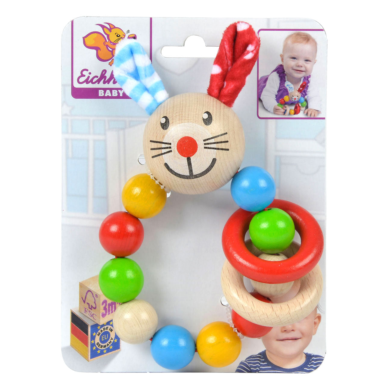 Eichhorn - baby houten bijtring konijn