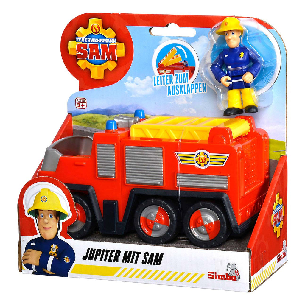 Simba - Simba Brandweerman sam jupiter brandweerauto met sam figuur