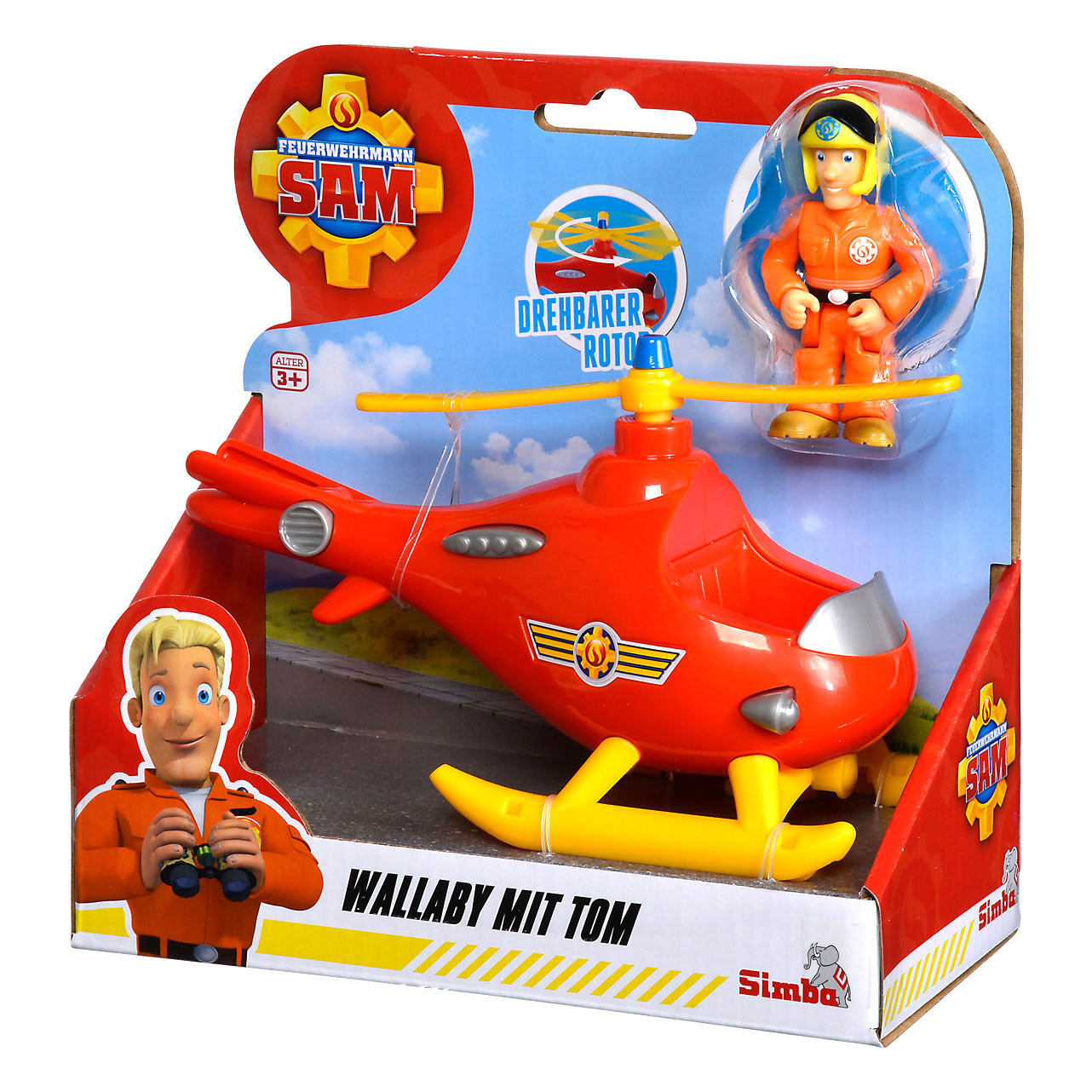 Simba brandweerman sam wallaby helikopter met tom thomas