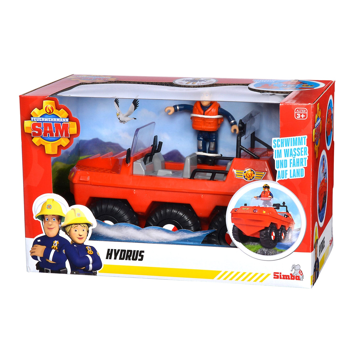 Simba - Simba Brandweerman sam hydrus voertuig met figuur