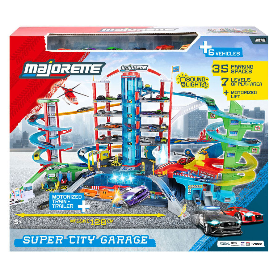 Majorette - Majorette super city garage - met 6 voertuigen