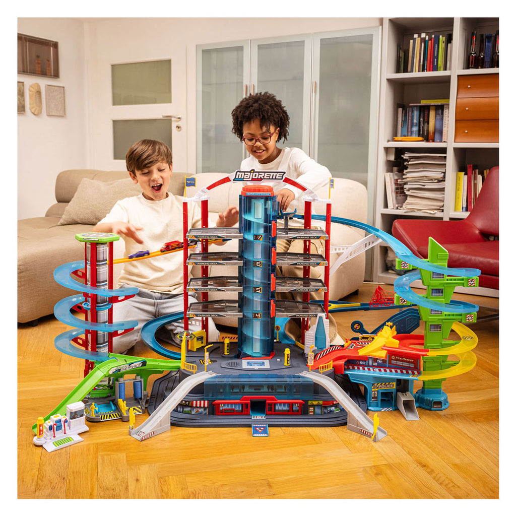 Majorette - Majorette super city garage - met 6 voertuigen