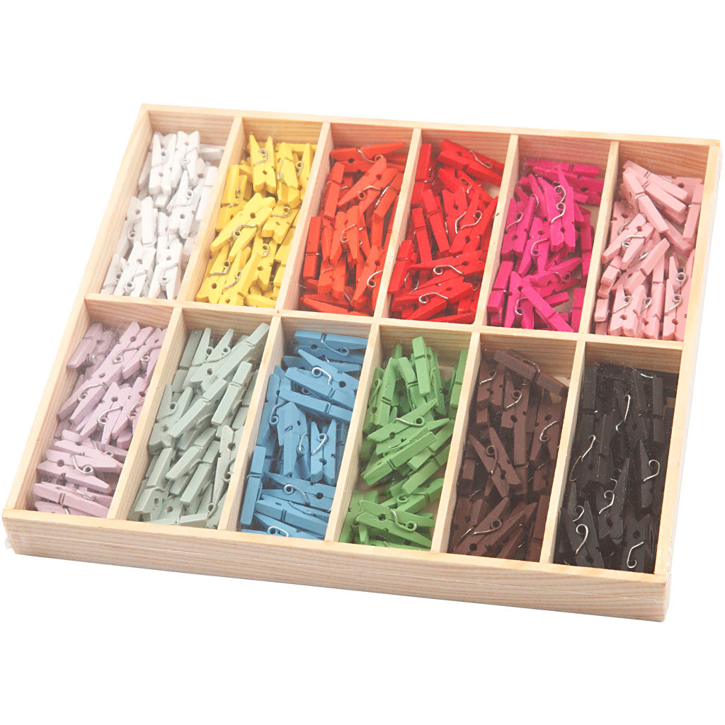 Creativ Company - Creativ Company Https://www.cchobby.nl/mini-wasknijper-l-25-mm-b-3-mm-diverse-kleuren-12x24-stuk-1-doos