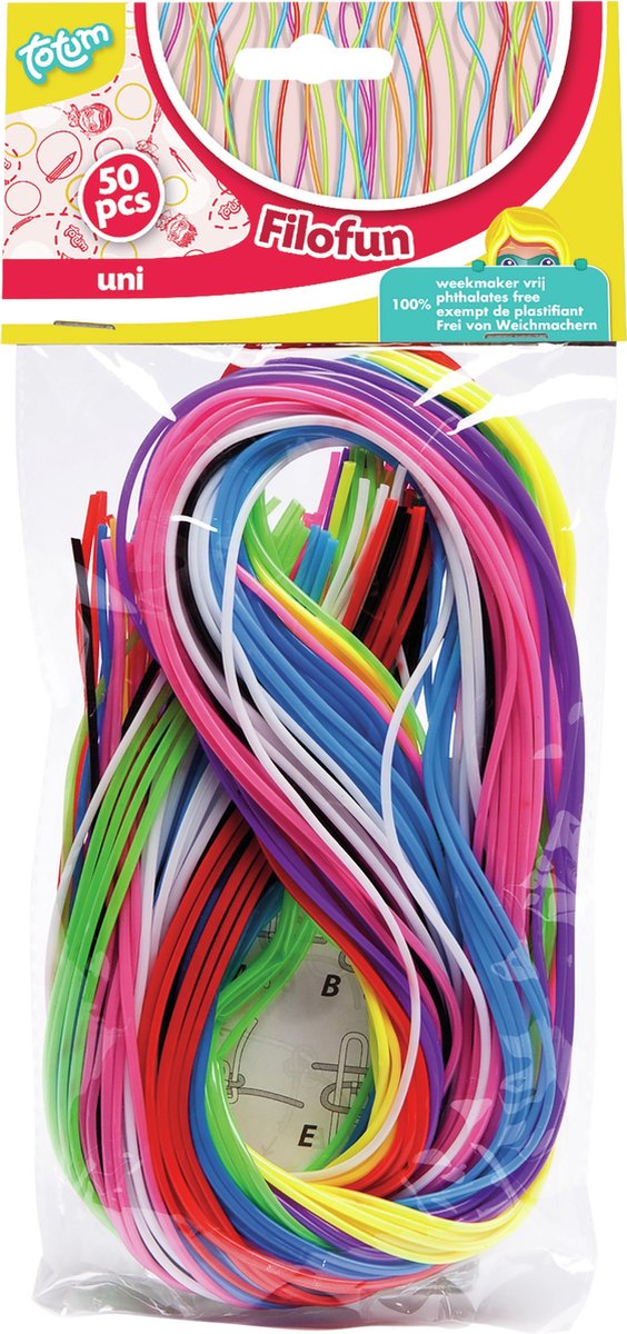 Totum - Totum filofun creatief knutseldraden 50 stuks - scoobidoo universele hobbydraden - creatief speelgoed knutselen