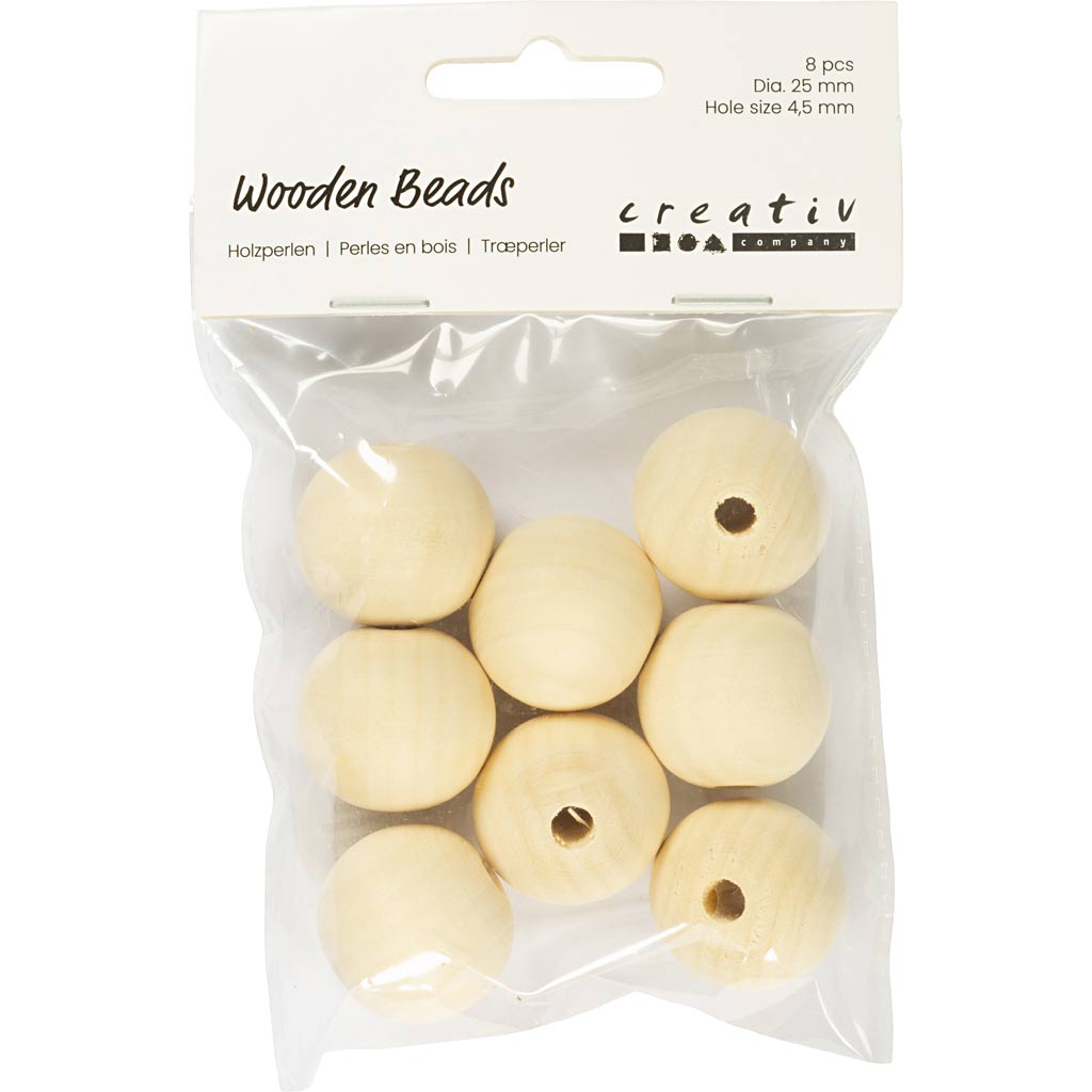 Creativ Company - Creativ Company Https://www.cchobby.nl/houten-kraal-d-25-mm-gatgrootte-4-5-mm-8-stuk-1-doos