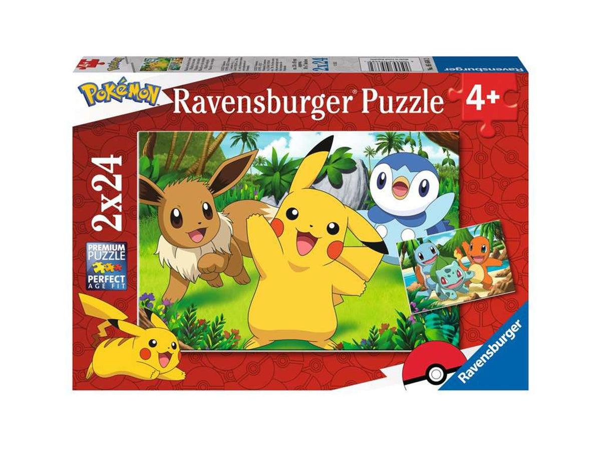 Ravensburger - puzzel pikachu en zijn vrienden - legpuzzel - 2x24 stukjes