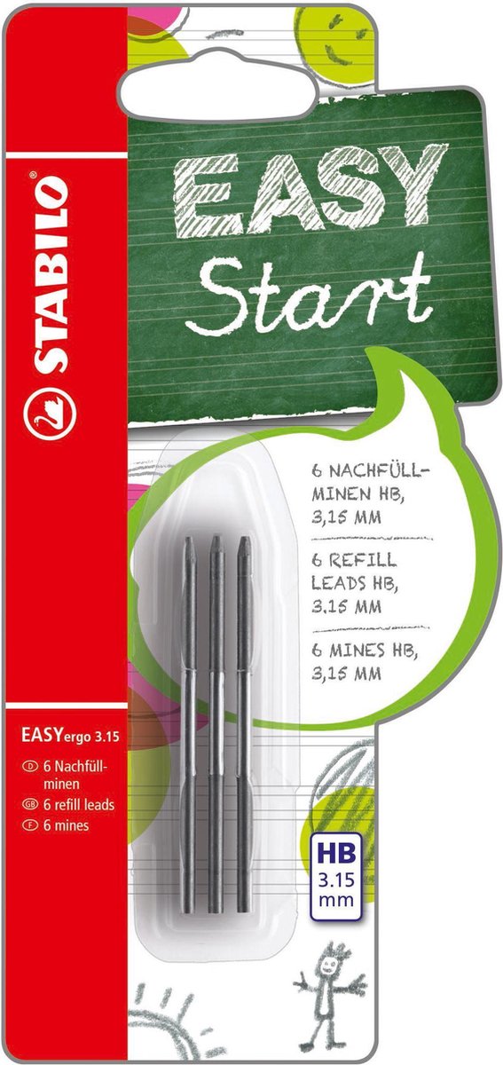 STABILO - STABILO easyergo 3.15 navullingen hb - 6 stuks