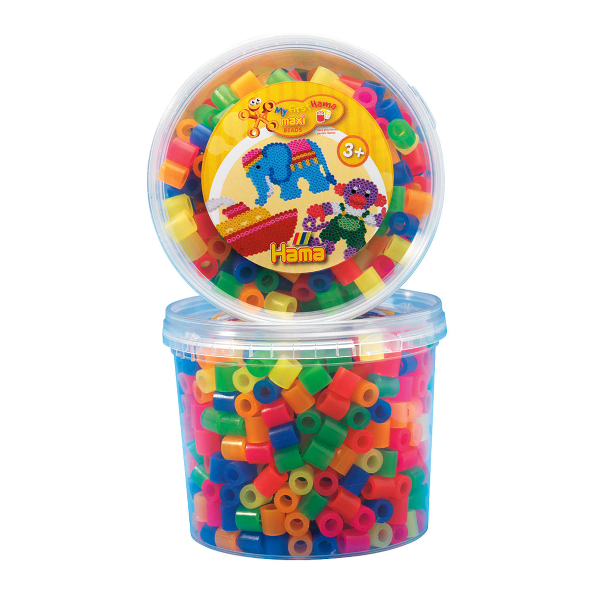 Hama - Hama maxi strijkkralen in bak - neonmix (051) 600st.