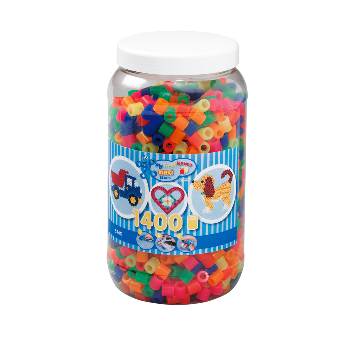 Hama - Hama maxi strijkkralen in pot - neonmix (051) 1400st.