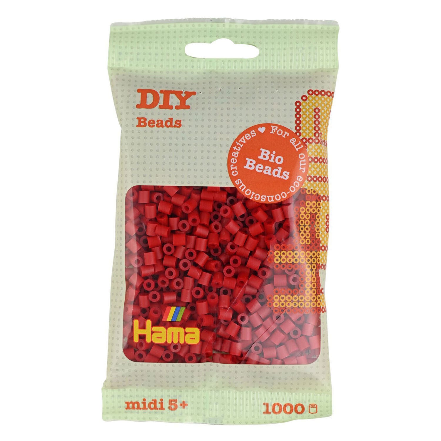 Hama midi bio strijkkralen - donker rood(022), 1000st.