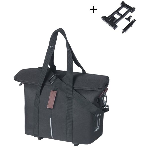 BASIL - BASIL Fietshandtas city mik 8 - 11 liter 19 x 30 x 26 cm - zwart