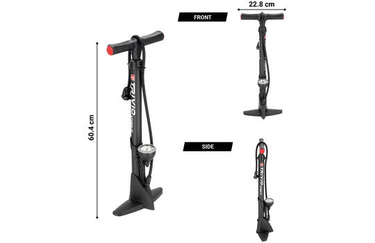 Trivio - Trivio - breeze fietspomp met drukmeter - dubbel ventiel zowel presta als schrader. type storm
