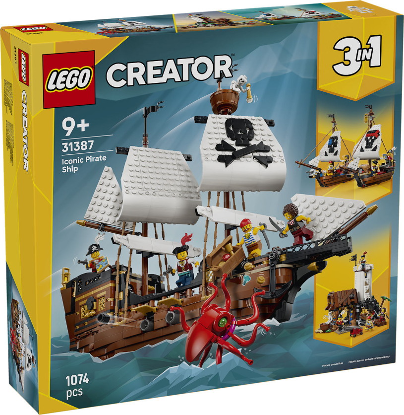 LEGO - creator 3in1 klassiek piratenschip piraten boot speelgoed voor kinderen 31387