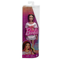 Barbie pop fashionista witte jurk donker haar | 3 stuks