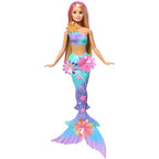 Barbie zeemeermin met magische bloemen blauw