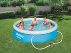 Bestway zwembad fast set rond 305 (blauw lichtblauw, incl. filterpomp (220-240v))