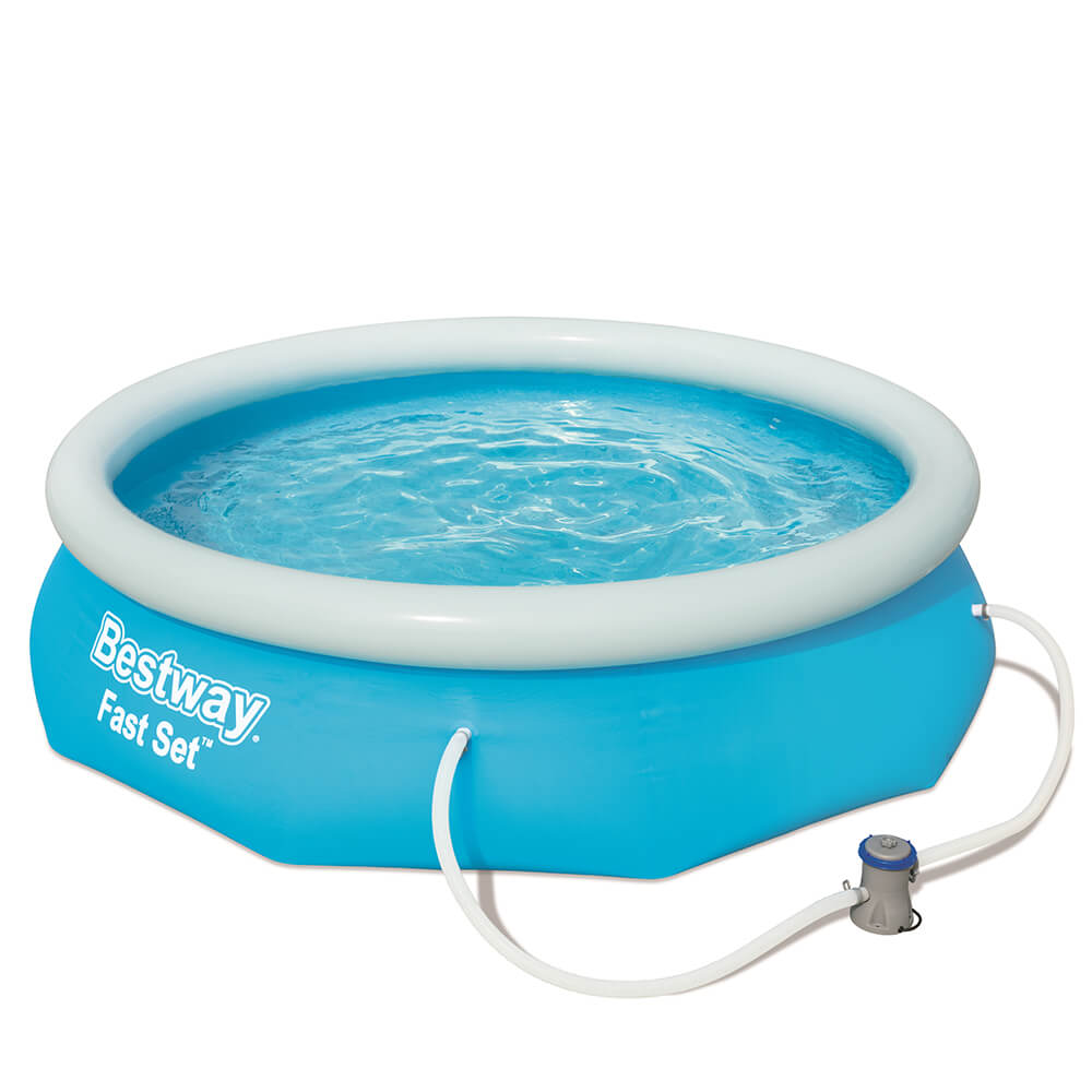 Bestway zwembad fast set rond 305 (blauw lichtblauw, incl. filterpomp (220-240v))