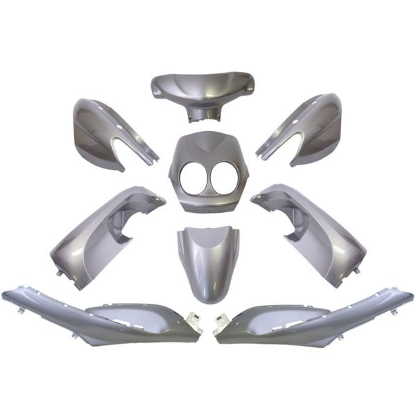 Edge plaatset 9-delig voor yamaha neo's - vanaf bouwjaar 2008 tot 2011 - 2 en 4 takt model - metallic zilver