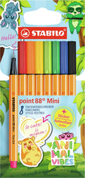 STABILO - STABILO point 88 mini - premium fineliner - animal vibes - etui met 8 kleuren + sticker
