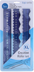 / Sans Marque - / Sans Marque Linialenset creatief blauw 30cm kunststof 3-delig voor kinderen.