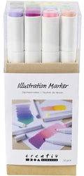 Creativ company tekenstift lijndikte 1+8mm pastelkleuren - 12st.