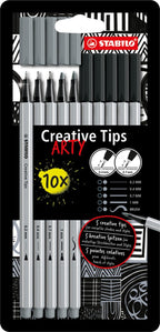 Stabilo creative tips arty pennen verschillende puntdiktes - 10dlg.