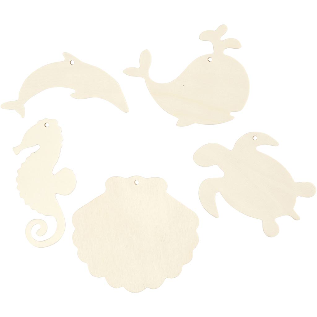 Creativ Company - Creativ Company Https://www.cchobby.nl/zeedieren-om-op-te-hangen-zeepaard-schildpad-dolfijn-schelp-en-walvis-h-5-10-cm-b-5-10-cm-gatgrootte-3-mm-dikte-2-mm-5-stuk-1-doos