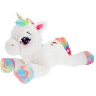 Pluchiez - Pluchiez knuffel eenhoorn liggend 80 cm wit