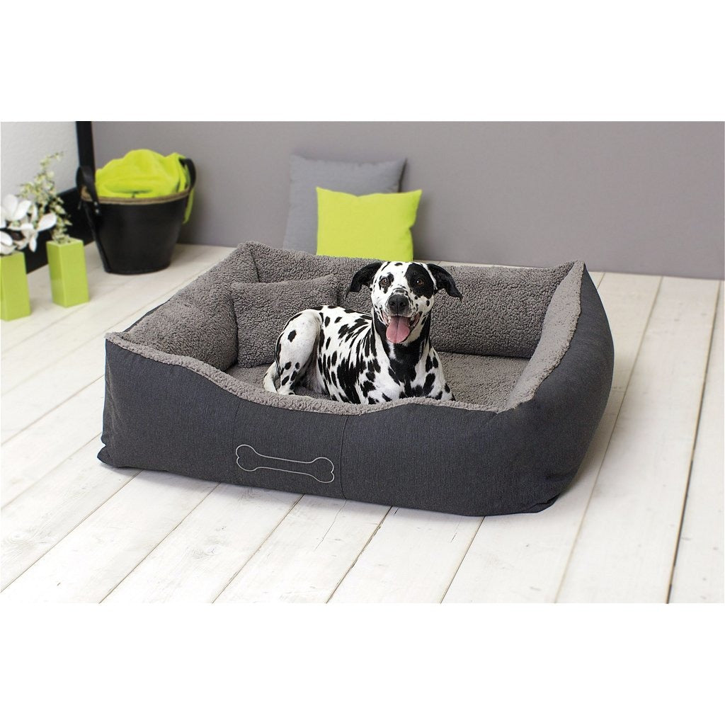 Sun garden luxe hondenmand lucky + kussen 59x67x20cm grijs
