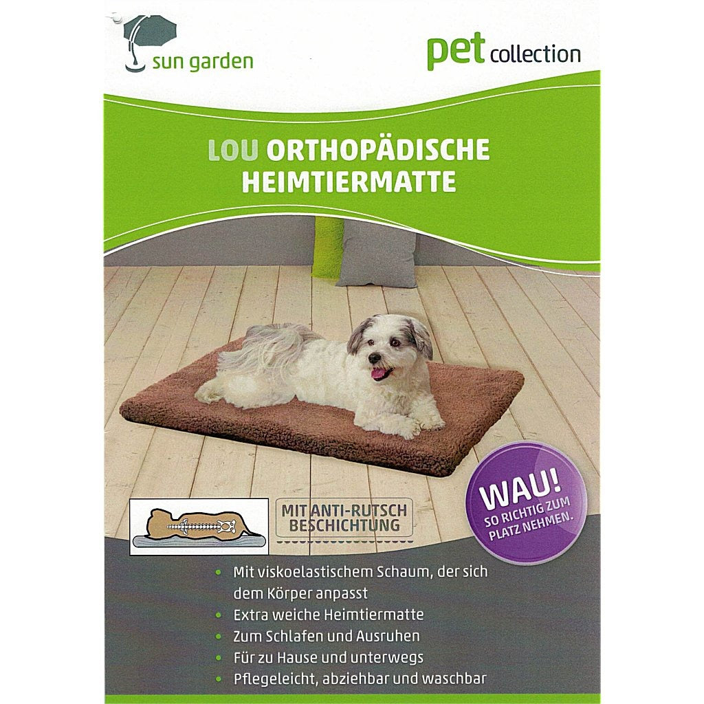 Sun garden lou orthopedisch hondenkussen 80x55x5cm grijs