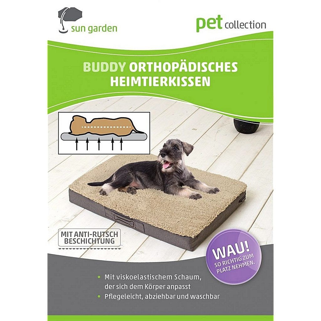 Sun Garden - Sun Garden buddy orthopedisch hondenkussen 72x50x8cm lichtgrijs/gemeleerd